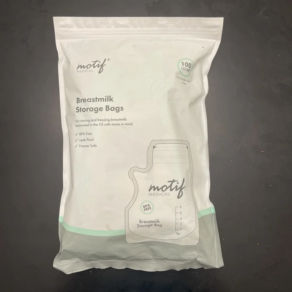 2 Motif Medical Breast Milk Storage Bags 8oz Single Use Bags 100 Count Each